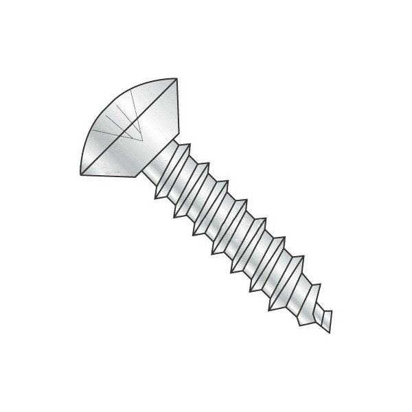 Newport Fasteners Sheet Metal Screw, #10 x 1/2 in, Zinc Plated Steel Oval Head Phillips Drive, 50 PK 569387-50 - main